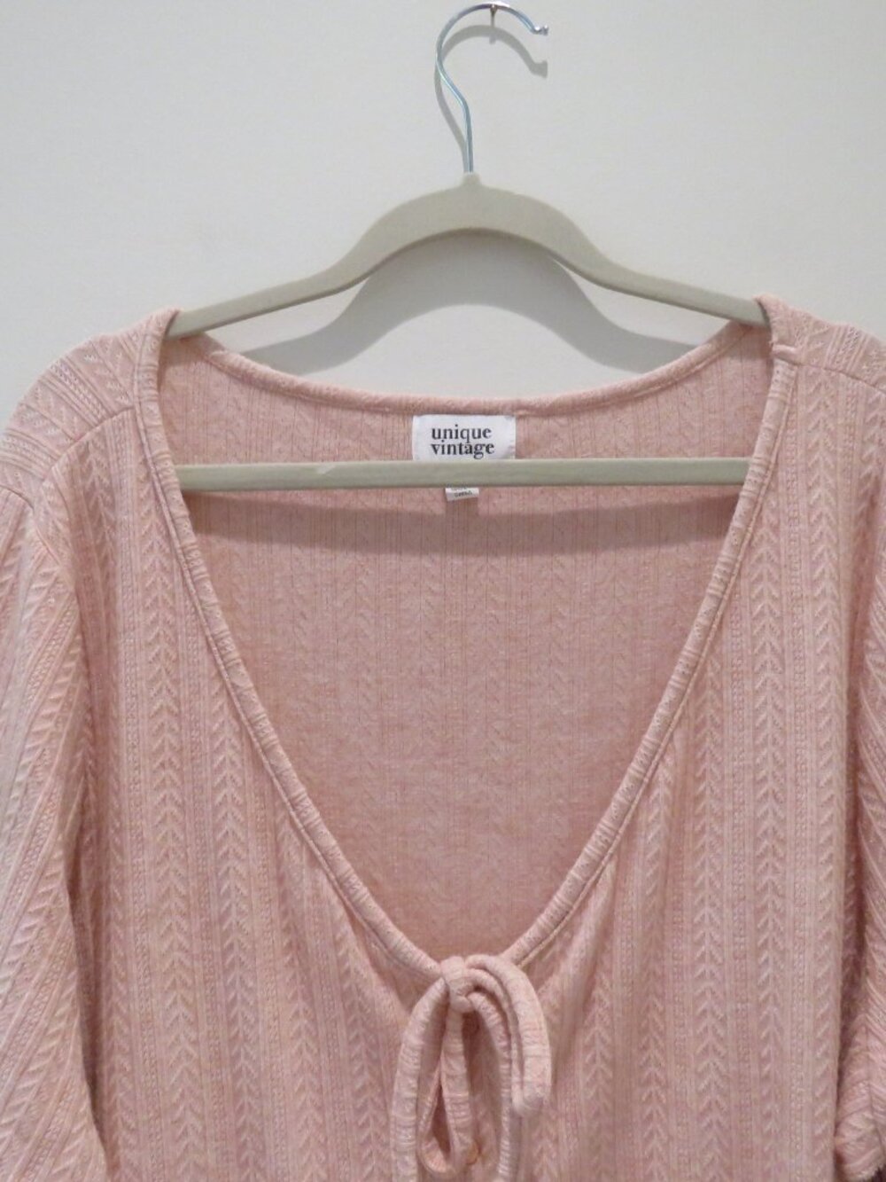 UNIQUE VINTAGE Pointelle Cardigan Top Blush Pink 3X Retro Pinup 1950s Trad Wife - Picture 3 of 13
